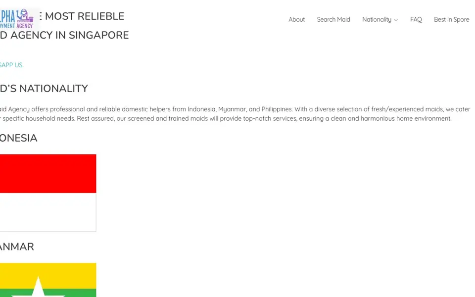 1.Alpha Employment Agency website homepage, 4 Oct 2026