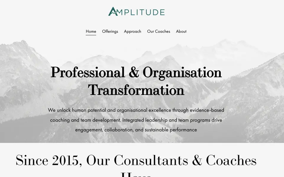 Amplitude Consulting website homepage, 4 Oct 2026