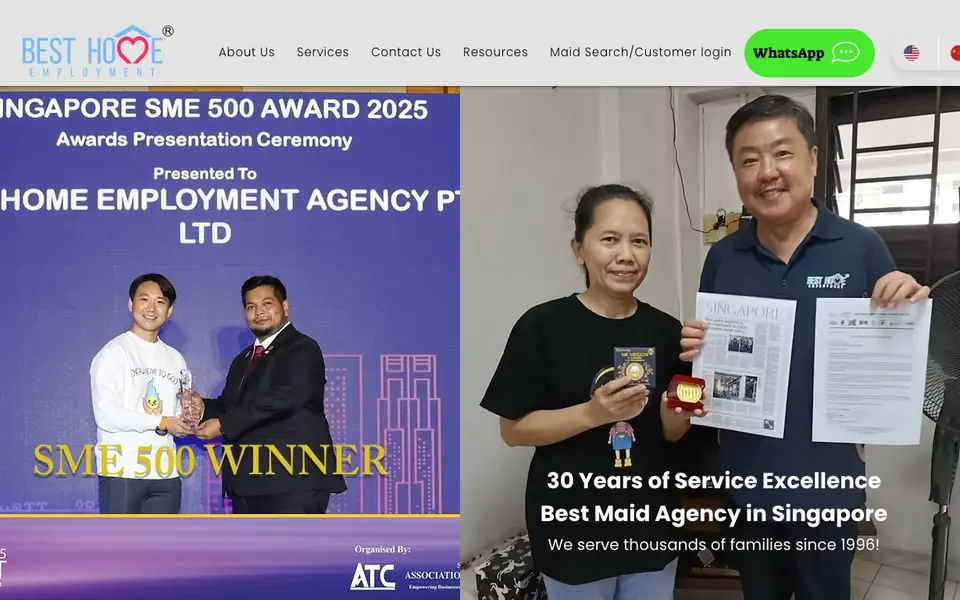 Best Home Employment Agency website homepage, 4 Oct 2026