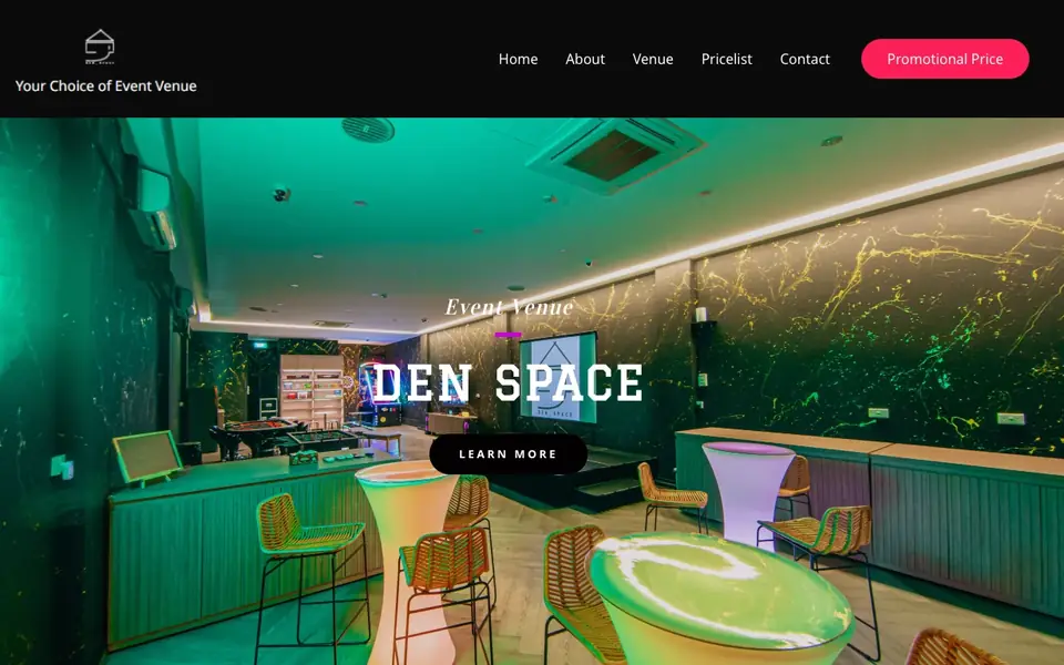 Den Space website homepage, 4 Oct 2026