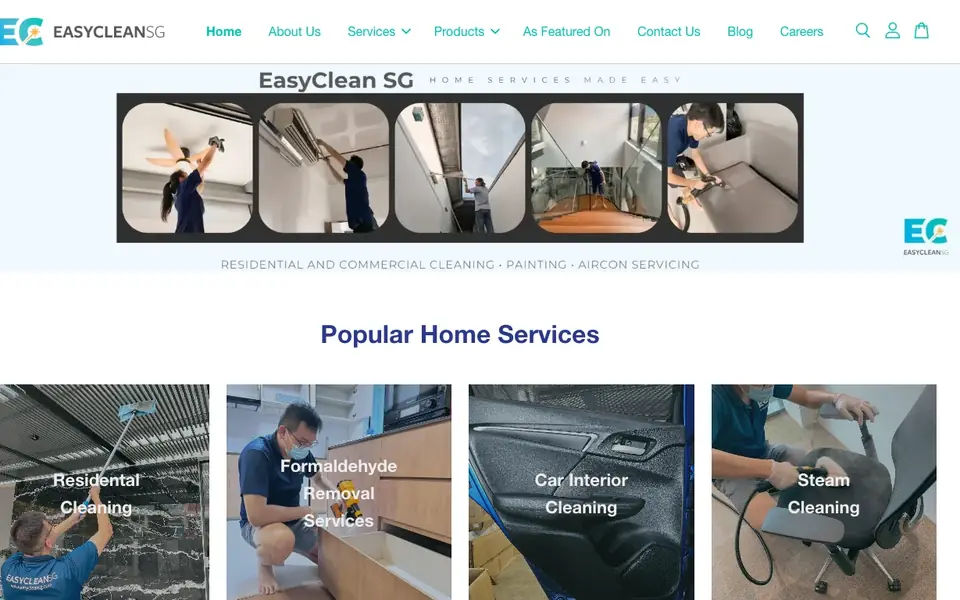 EASYCLEAN SG website homepage, 4 Oct 2026