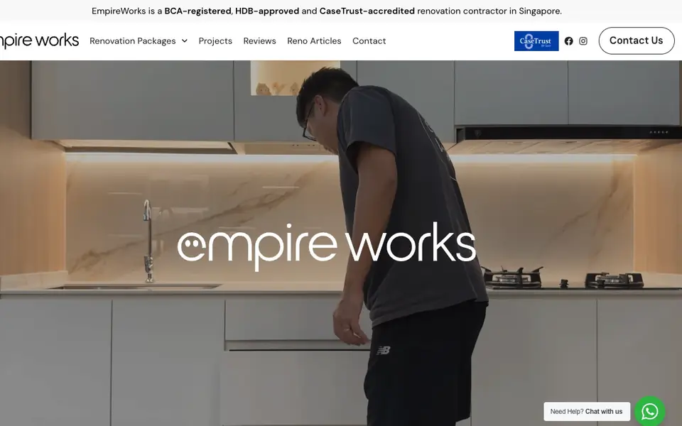Empire Works website homepage, 4 Oct 2026