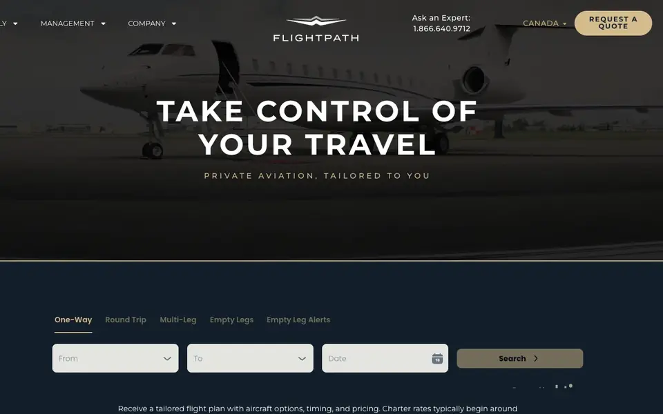 Flightpath website homepage, 4 Oct 2026
