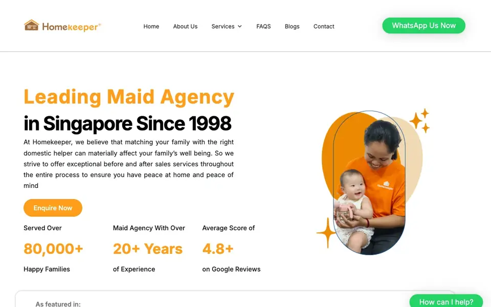 Homekeeper website homepage, 4 Oct 2026