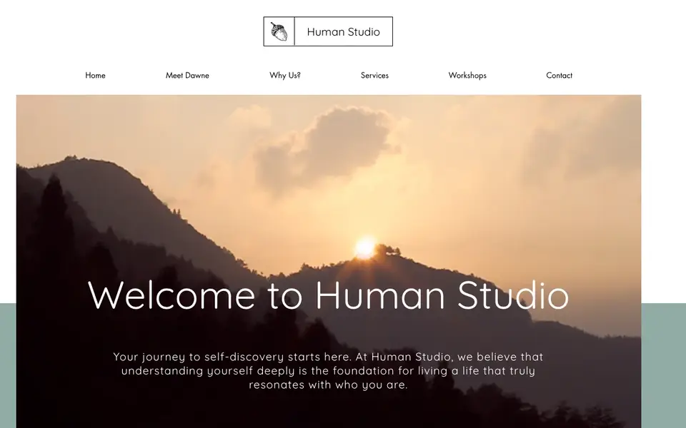 Human Studio website homepage, 4 Oct 2026