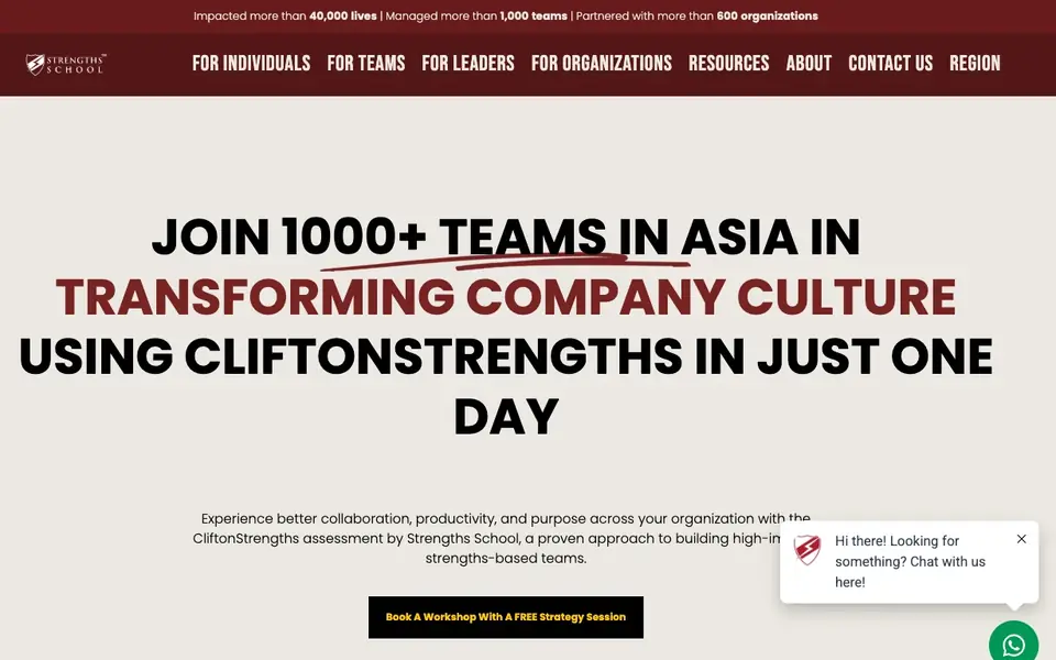 Strengths School™ website homepage, 4 Oct 2026