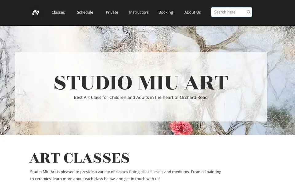 Studio Miu Art website homepage, 4 Oct 2026
